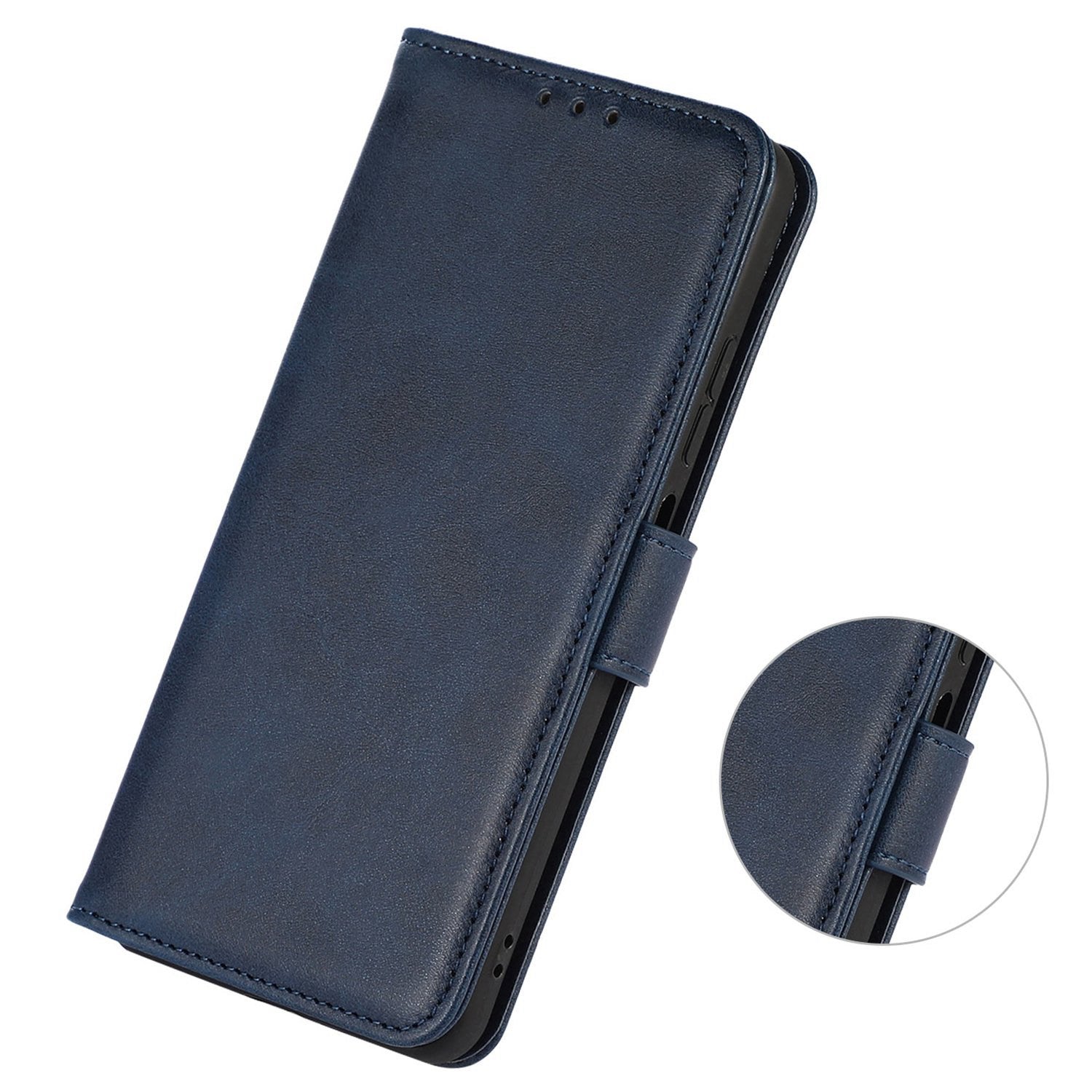 For Xiaomi Redmi Note 13R Pro 5G Leather Case Cowhide Texture Phone Wallet Cover - Blue For Xiaomi Redmi Note 13R Pro 5G Leather Case Cowhide Texture Phone Wallet Cover - Blue